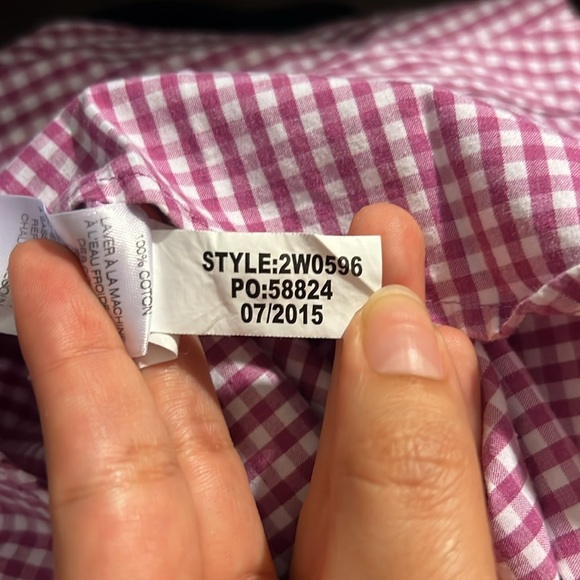 Vineyard Vines Purple Gingham Popover Button Shirt, Sz 00 - Picture 6 of 7